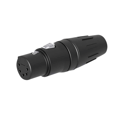 SEETRONIC XLR 5P Connector - female Gold contacts - black housing