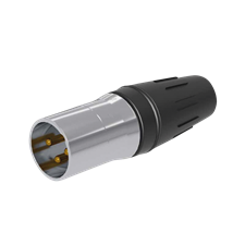 SEETRONIC XLR 3P Connector - male Gold contacts - stainless-steel housing