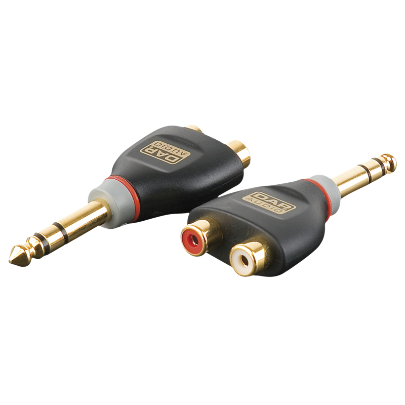 Jack 6,3 mm/Han stereo til 2x RCA/Hun