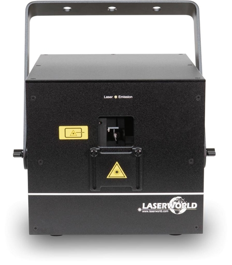 Laserworld CUBE 7, 7 Watt RGB Laser med App styring fra mobil, og indbygget batteri