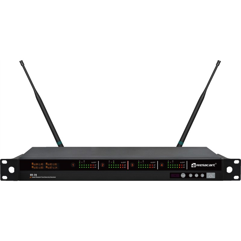 4-channel diversity UHF PLL wideband receiver, - UR-2Q