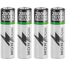 NIMH genoplaelige AA batterier - NIMH-2800/4 - MONACOR