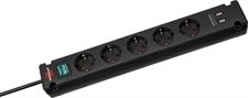 Tabletop multi-socket power strip - MC-52USB/SW