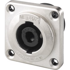 Neutrik speakon chassis stik. 4 pol. Sølv. NLT4MPXX