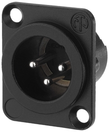 NEUTRIK XLR panel plug, 3 poles - NC-3MDLXBAG