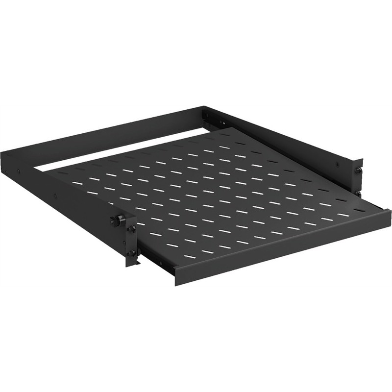 Udtrækshylde for 19" Rack. 2 unit. Dybde 45 cm.