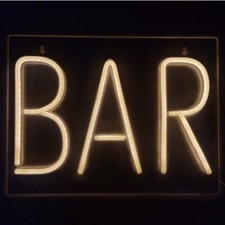 Neon bar skilt. 40 cm.