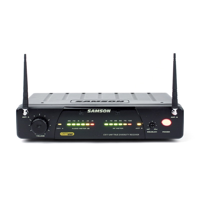 Samson CR77, Denne UHF-modtager af true diversity-model er i halvrackformat, udstyret med kontroller til squelch og volume.