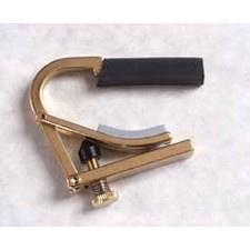 Shubb C8B Partial Capo 5 Str - This capo is designed to be applied from the bass side, with a step built in to skip over the bass E string, and it centers properly for improved stability. Brass.