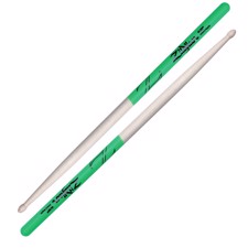 Zildjian 5A Green Dip Maple - Wood Tip - Very sensitive and controllable with DIP grip. [Kun 1 par tilbage]