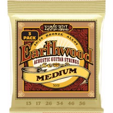 Ernie Ball 3002 Earthwood 80/20 Medium 3-Pack