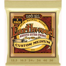 Ernie Ball 3005 Earthwood 80/20 Custom Medium 3-Pack