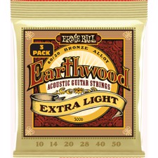 Ernie Ball 3006 Earthwood 80/20 Extra Light - 3 sets pack