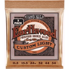 Ernie Ball 3545 Earthwood PSB Custom Light 3-pack