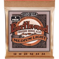Ernie Ball 3546 Earthwood PSB Medium Light 3-pack