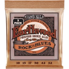 Ernie Ball 3551 Earthwood PSB Rock & Blues 3-pack