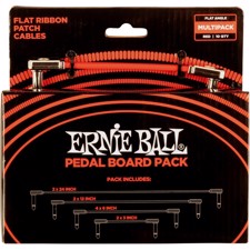 Ernie Ball-6404 Flat Patch Cable Multi-Pack, Red
