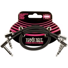 Ernie Ball-6405 Stereo (TRS) Flat Patch Cable, 30 cm. 2-pack