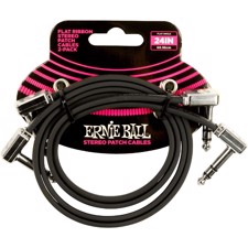 Ernie Ball-6406 Stereo (TRS) Flat Patch Cable, 60cm. 2-pack