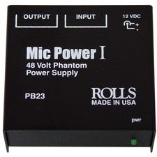Rolls PB23 - • Giver absolut ren DC phantom power til kondensatormikrofoner • +12 eller +48V • Patenteret højfrekvent strømforsyning eliminerer al støj • Kan køre med Rolls PS27E strømforsyning (PB224
