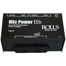 Rolls PB224 - • Giver absolut ren DC phantom power til kondensatormikrofoner • +12 eller +48V • Patenteret højfrekvent strømforsyning eliminerer al støj • Kan køre med Rolls PS27E strømforsyning (PB22