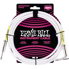 Ernie Ball EB-6049 Instrument Cable - 3 meter superior instrument cable. White