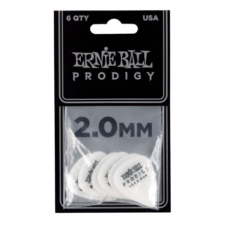 Ernie Ball EB-9202 2.0mm White Standard Prodigy Picks 6-pack