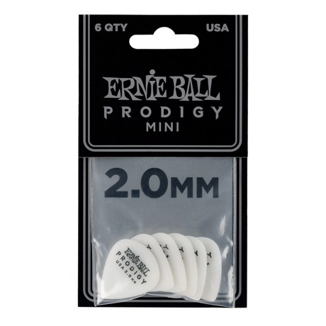 Ernie Ball EB-9203 2,0mm White Mini Prodigy picks 6-pack