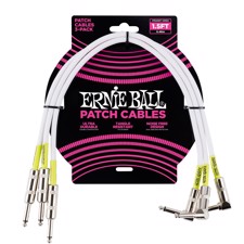 Ernie Ball EB-6056 Patch Cable - High quaility patch cables 45 cm, white. 3-pack