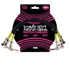 Ernie Ball EB-6075 Patch Cable - High quality patch cable 30 cm, angled 1/4" plug in black.