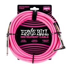 Ernie Ball EB-6078 Instrument Cable - Superior braided cable, Neon Pink, 3 meter.