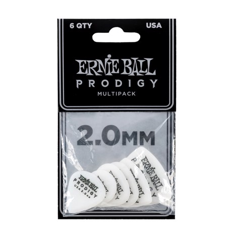 Ernie Ball Prodigy 2MM, Multipack 6-pack - Six shapes of Prodigy 2mm picks in one bag.