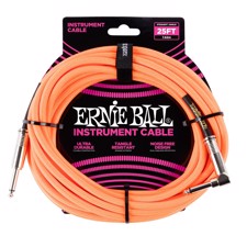 Ernie Ball EB-6067 Instrument Cable 7,5 M - Superior braided cable, neon orange. 7,5 meter