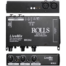 Rolls MX34C, 2 channel microphone mixer