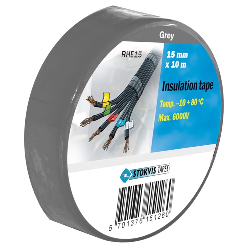 PVC Tape. 70 ruller - Grå [Kun 1 kasse tilbage]