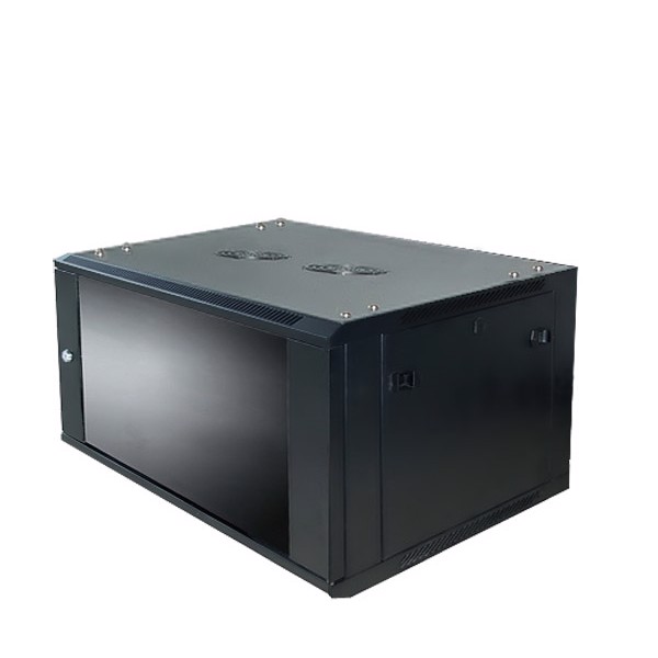 Caymon rack til vægmontering 450 mm dyb, 6 unit, Sort