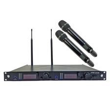 JTS mikrofonsæt med 2 håndholdte mikrofoner 2 kanaler 75 MHz Wideband