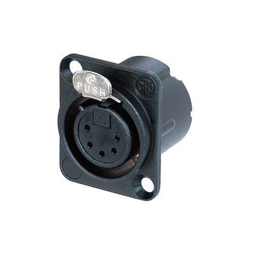 XLR chassis fatning hun, sort hus & guldkontakter NC5FDLX-B