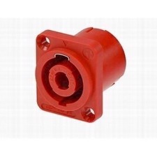 SpeakON chassis stik m/printben, RØD, til brokobling