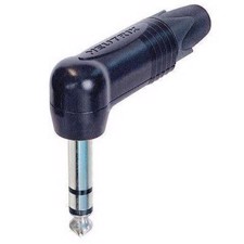 Neutrik Jackstik stereo slim, vinkel & sort hus - NP3RX-BAG