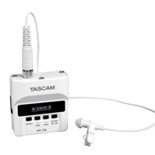Tascam DR-10L recorder med lavalier mikrofon, hvid