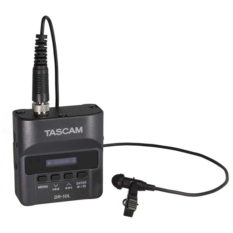 Tascam DR-10L recorder med lavalier mikrofon, sort