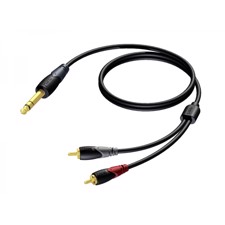 ProCab Jack stereo > 2 x RCA han - insert-kabel 1,5 m