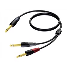 ProCab Jack stereo > 2 x Jack - insert-kabel 1,5 meter