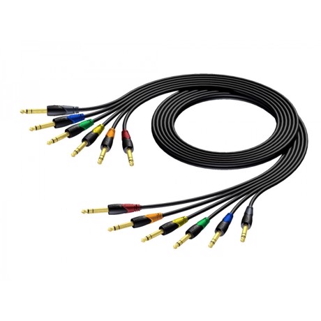 ProCab Jack stereo kabelsæt i 6 farver, signalkabel 1 m
