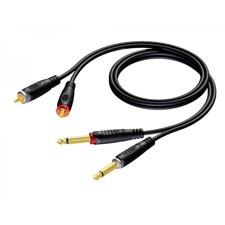ProCab kabel 2 x Jack 6,3mm  >  2 x RCA 3 meter
