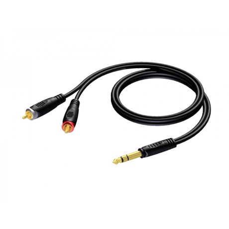 ProCab Jack stereo > 2 x RCA - 3 meter blister