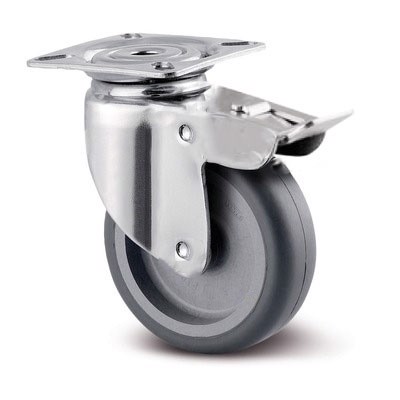 Tente hjul. 75 mm. Med bremse